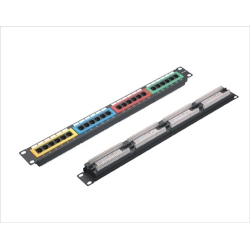 1U 19inch 24port(4*6) Colour Patch Panel Cat.5e and Cat.6 type