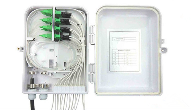 Wall Mounted Fiber Optic ODF Assembly With Fiber Patch Cords and Fiber Adapter