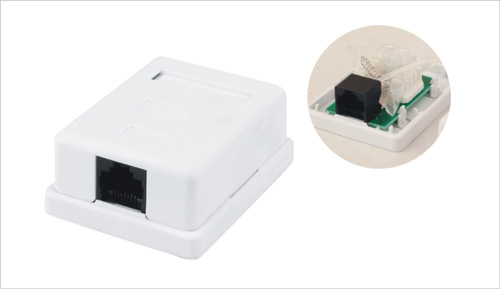 Surface Mount Box with Jacks Single Port RJ45