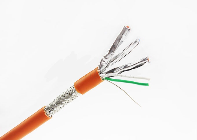 Cat6a SFTP Cable, Transmission Shielded Cat6a Cable , Copper Braiding Network