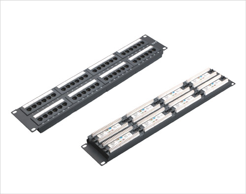 2U 19inch 48port(6*8) Patch Panel with Label Cat.5e and Cat.6 type