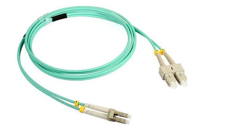 SC Duplex OM3 Fiber Optic Patch Cord , Armoured Fiber Patch Cord