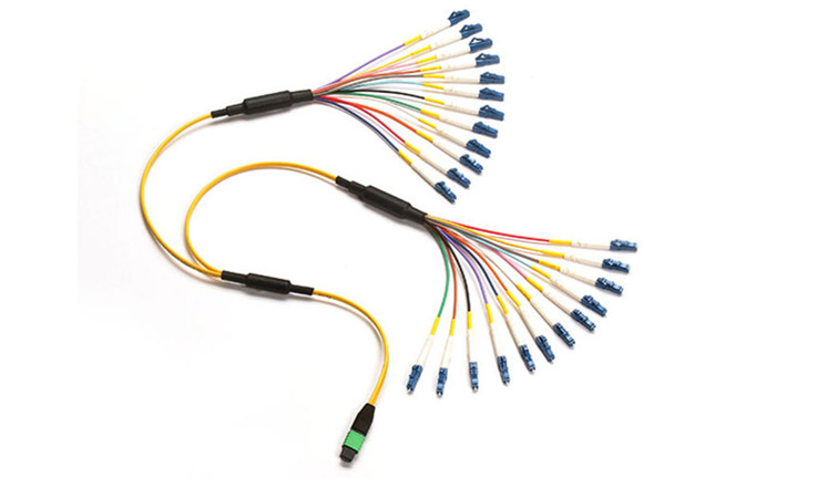 MPO Fan out Fiber Optic Patch Cord 4 cores , 8 cores , 12 cores Singlemode
