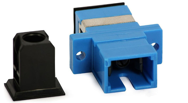 Square SX SM Optical Adapter IEC Standard with zinc alloy and plastic housing