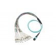 2.0mm OM3 Fiber Optic Patch Cord 4 / 8 / 12 / 24 Fiber MPO